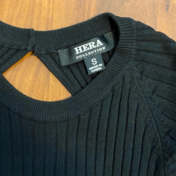 Hera Collection Black Bodycon Stretchy Midi Sweater Dress - Picture 6 of 7